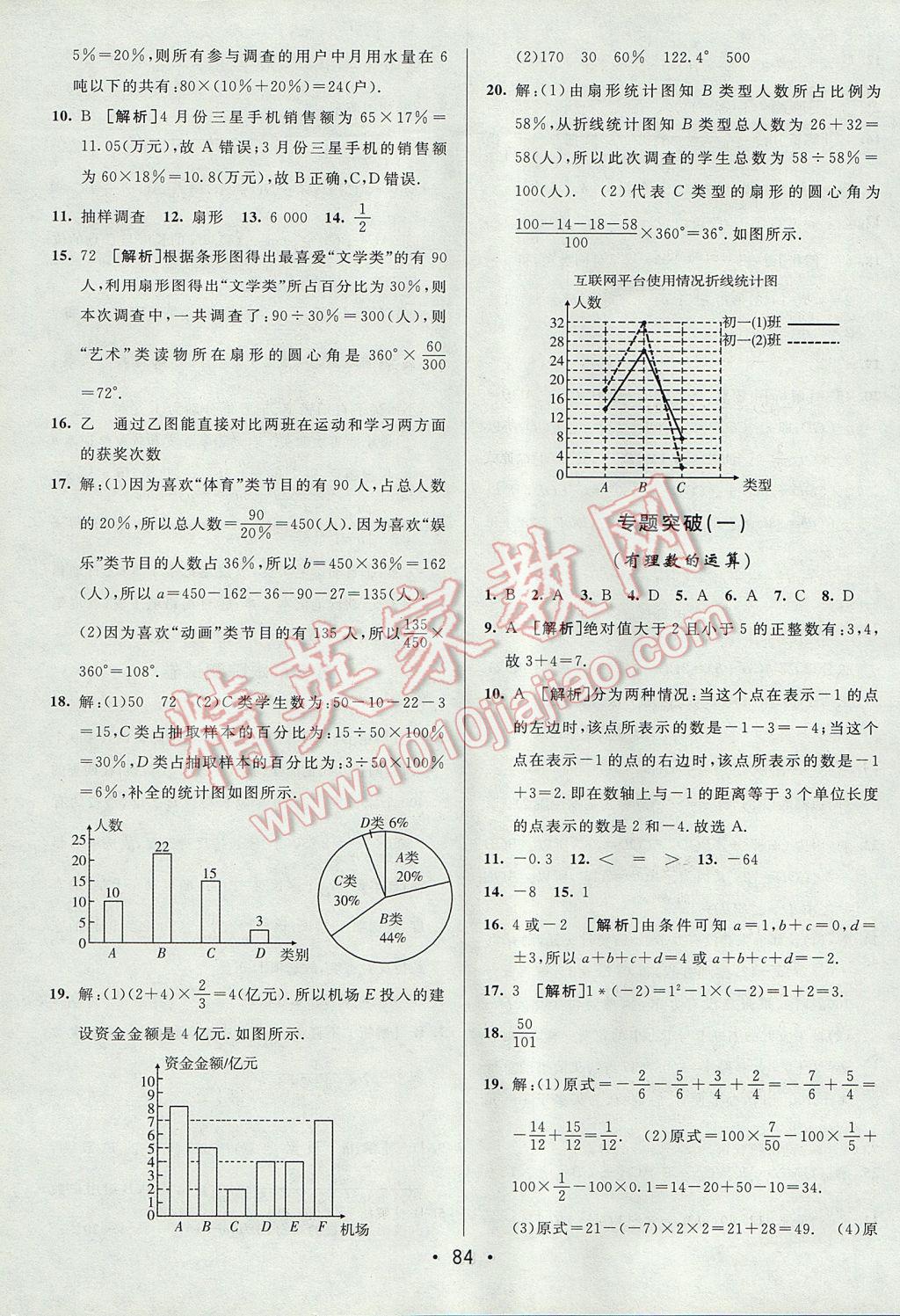 2017年期末考向标海淀新编跟踪突破测试卷七年级数学上册沪科版 参考答案第8页