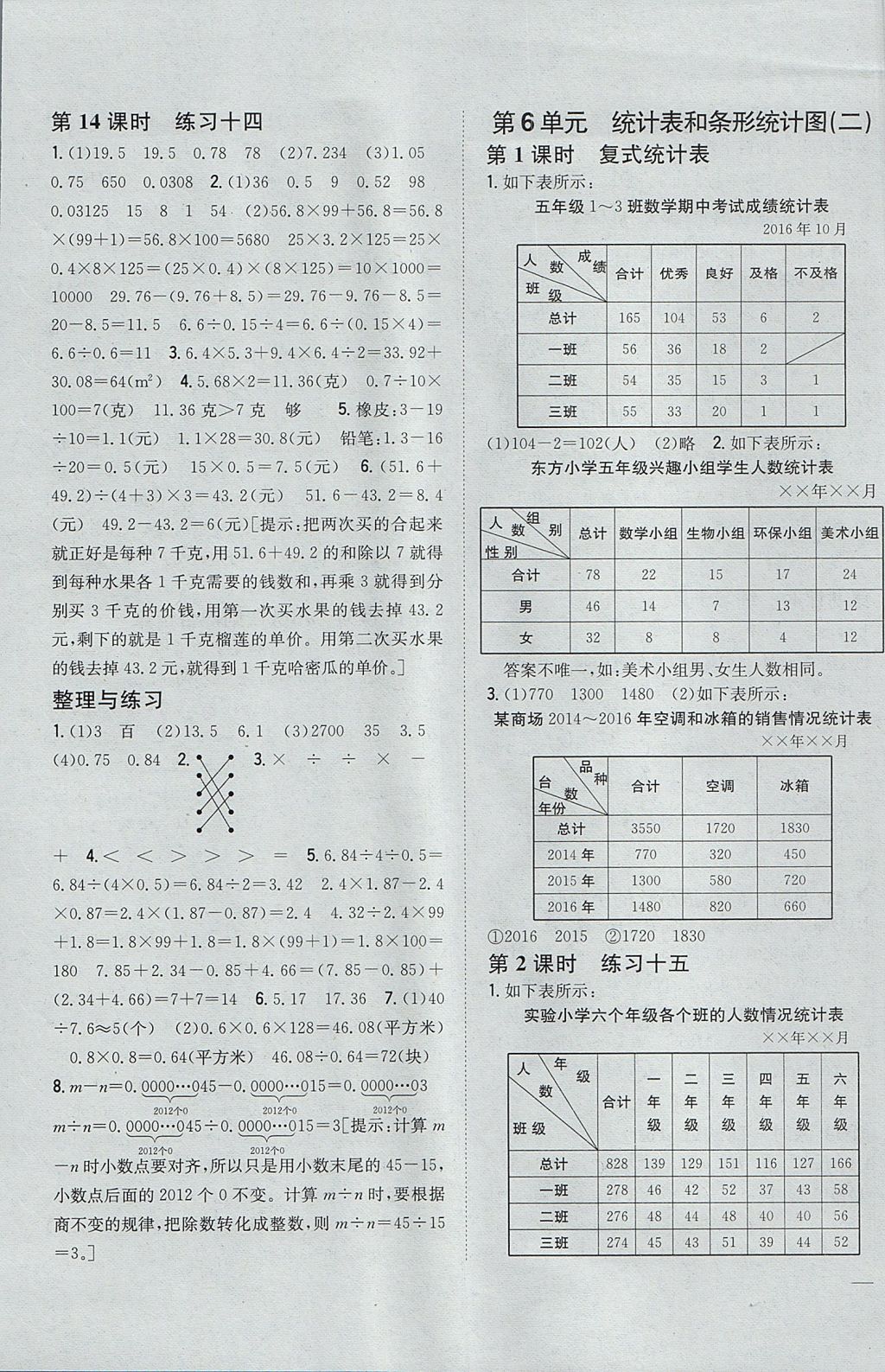 2017年全科王同步課時練習(xí)五年級數(shù)學(xué)上冊江蘇版 參考答案第7頁