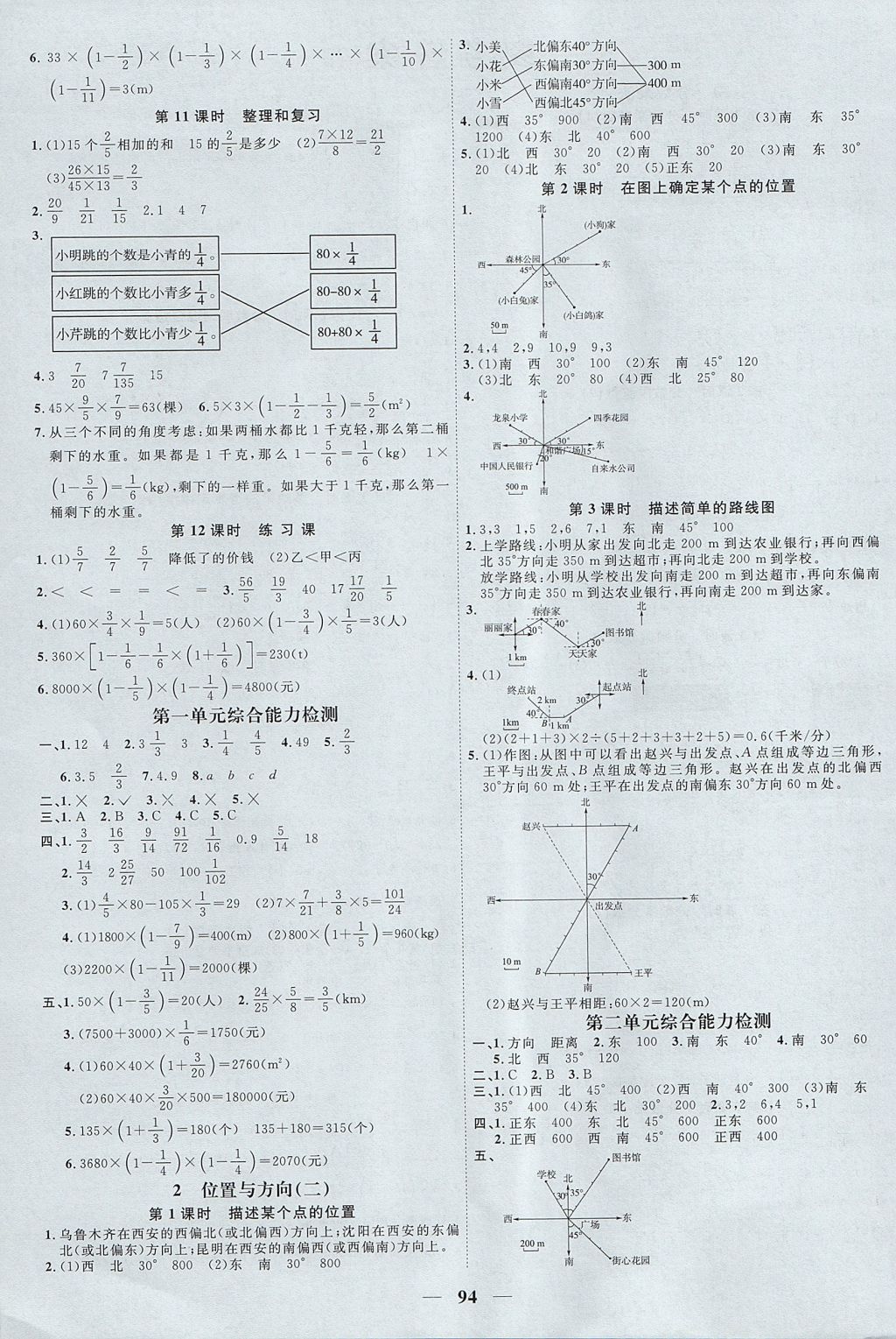 2017年陽(yáng)光同學(xué)課時(shí)優(yōu)化作業(yè)六年級(jí)數(shù)學(xué)上冊(cè)人教版 參考答案第2頁(yè)