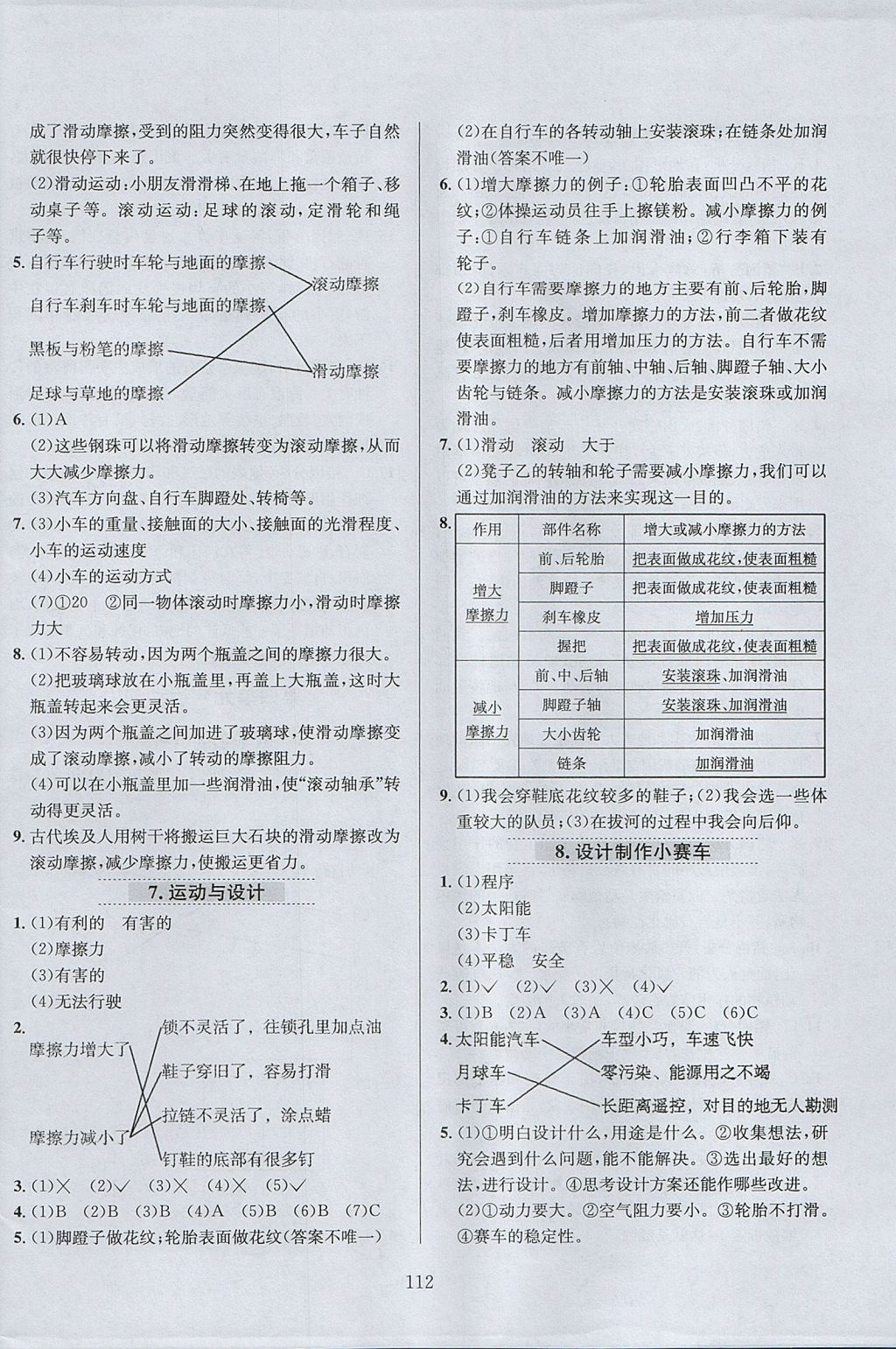 2017年小学教材全练五年级科学上册教科版 参考答案第16页