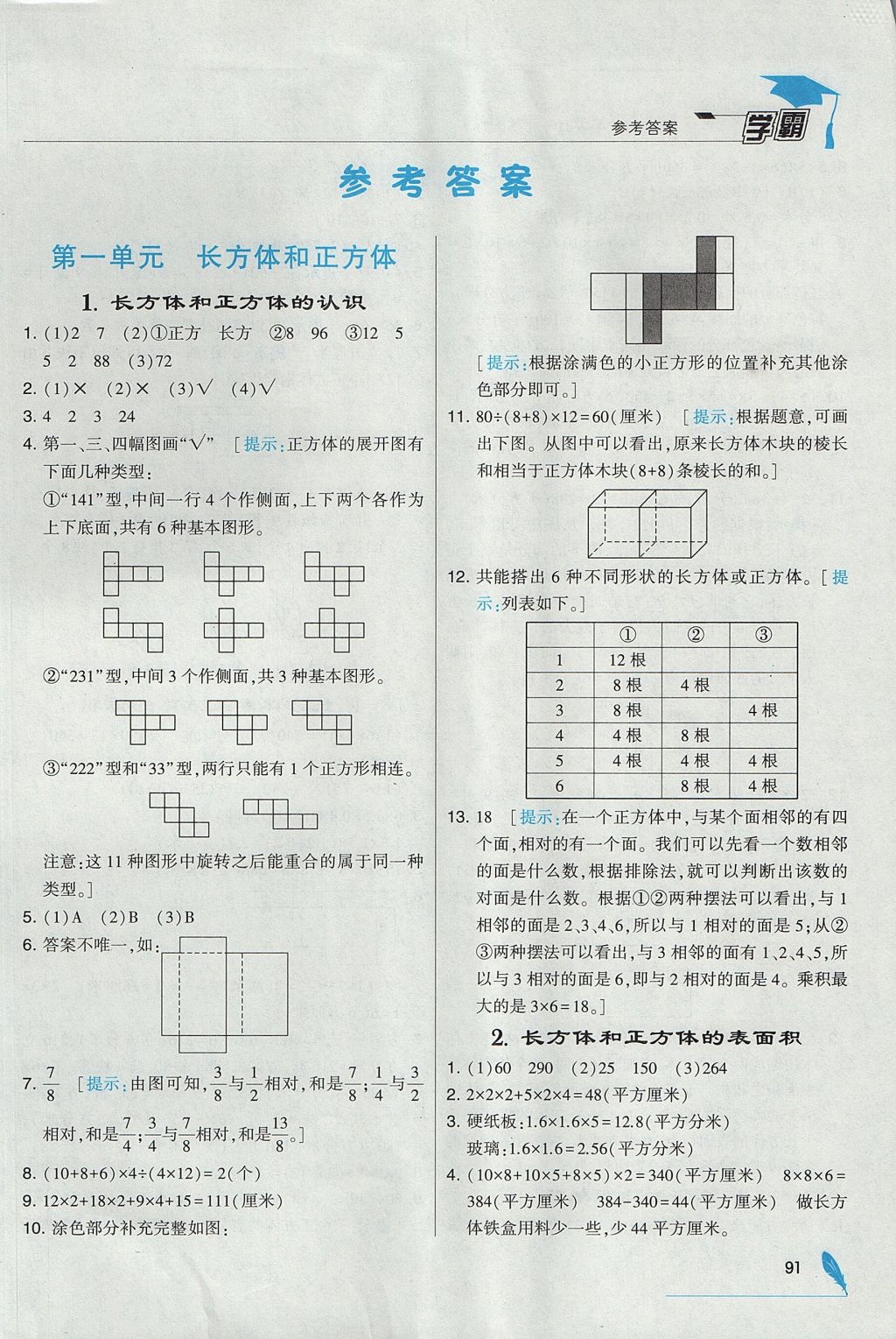 2017年經(jīng)綸學(xué)典學(xué)霸六年級(jí)數(shù)學(xué)上冊(cè)江蘇版 參考答案第1頁(yè)