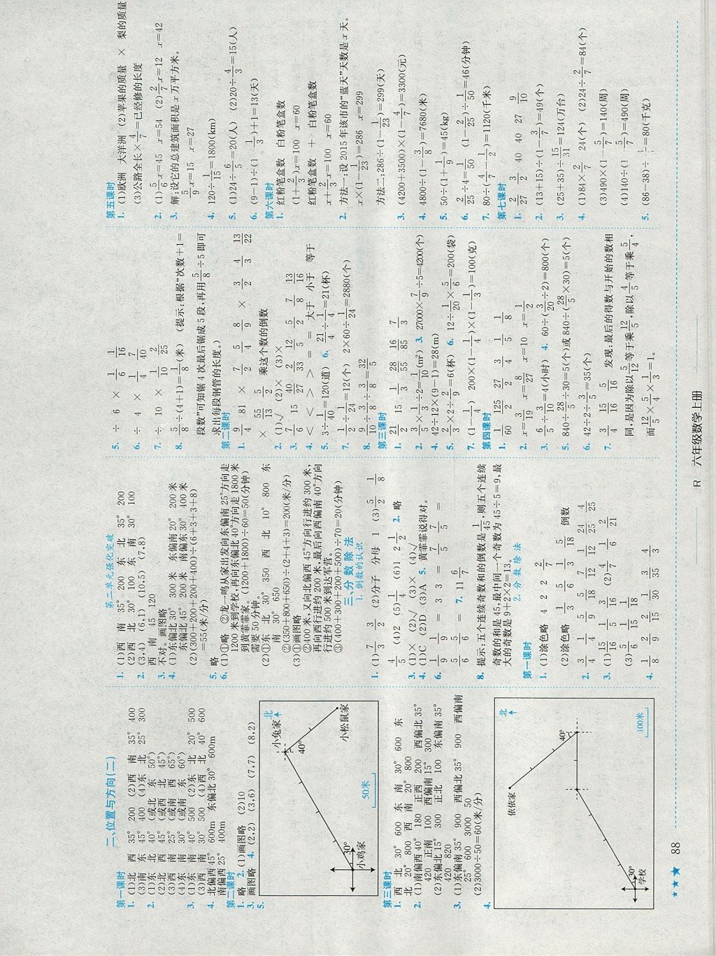 2017年黃岡小狀元作業(yè)本六年級(jí)數(shù)學(xué)上冊(cè)人教版江西專版 參考答案第2頁(yè)