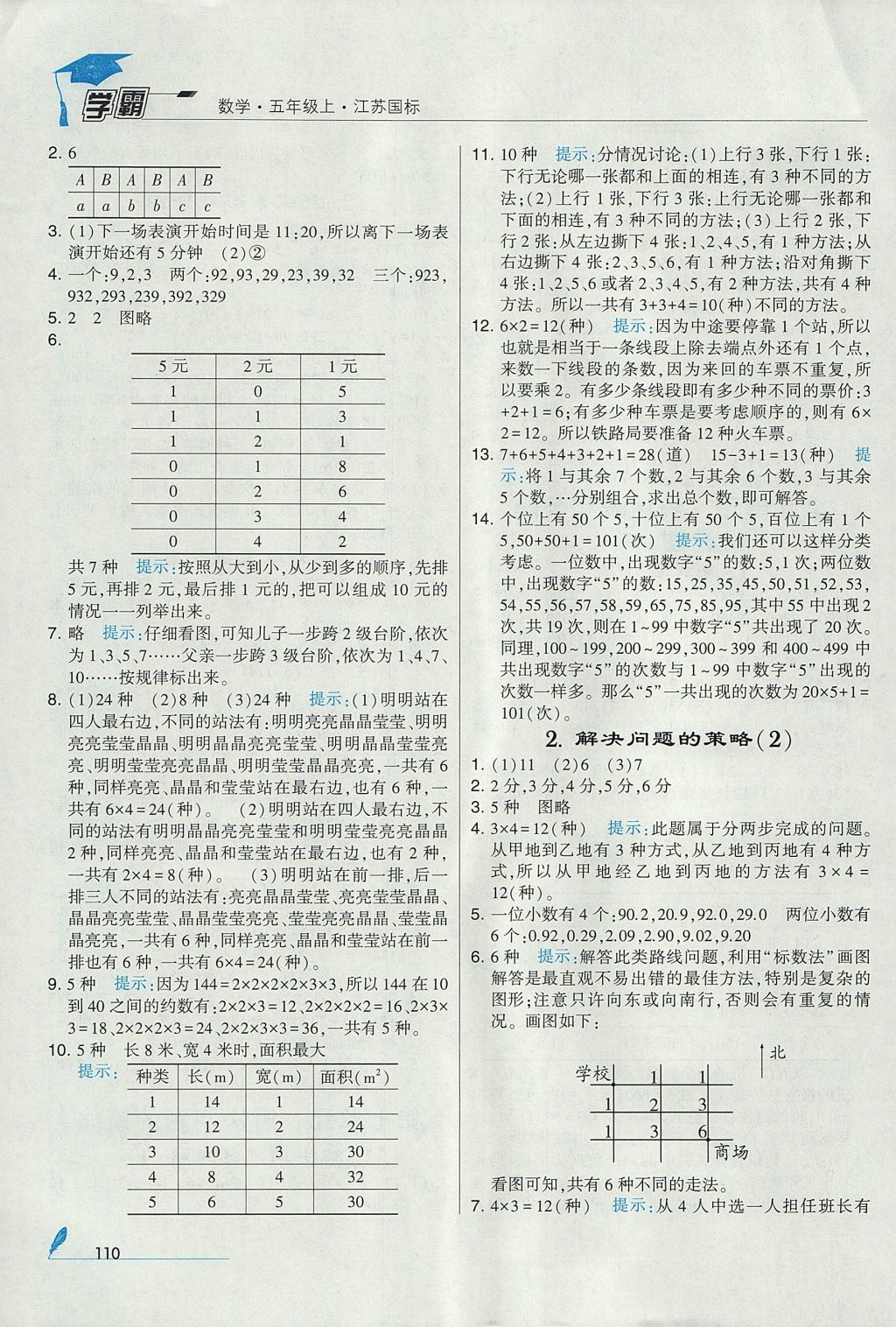 2017年經(jīng)綸學(xué)典學(xué)霸五年級數(shù)學(xué)上冊江蘇版 參考答案第16頁