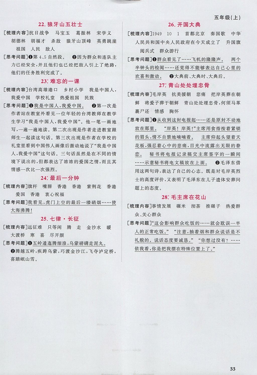 2017年阳光同学课时优化作业五年级语文上册人教版 预习单答案第11页