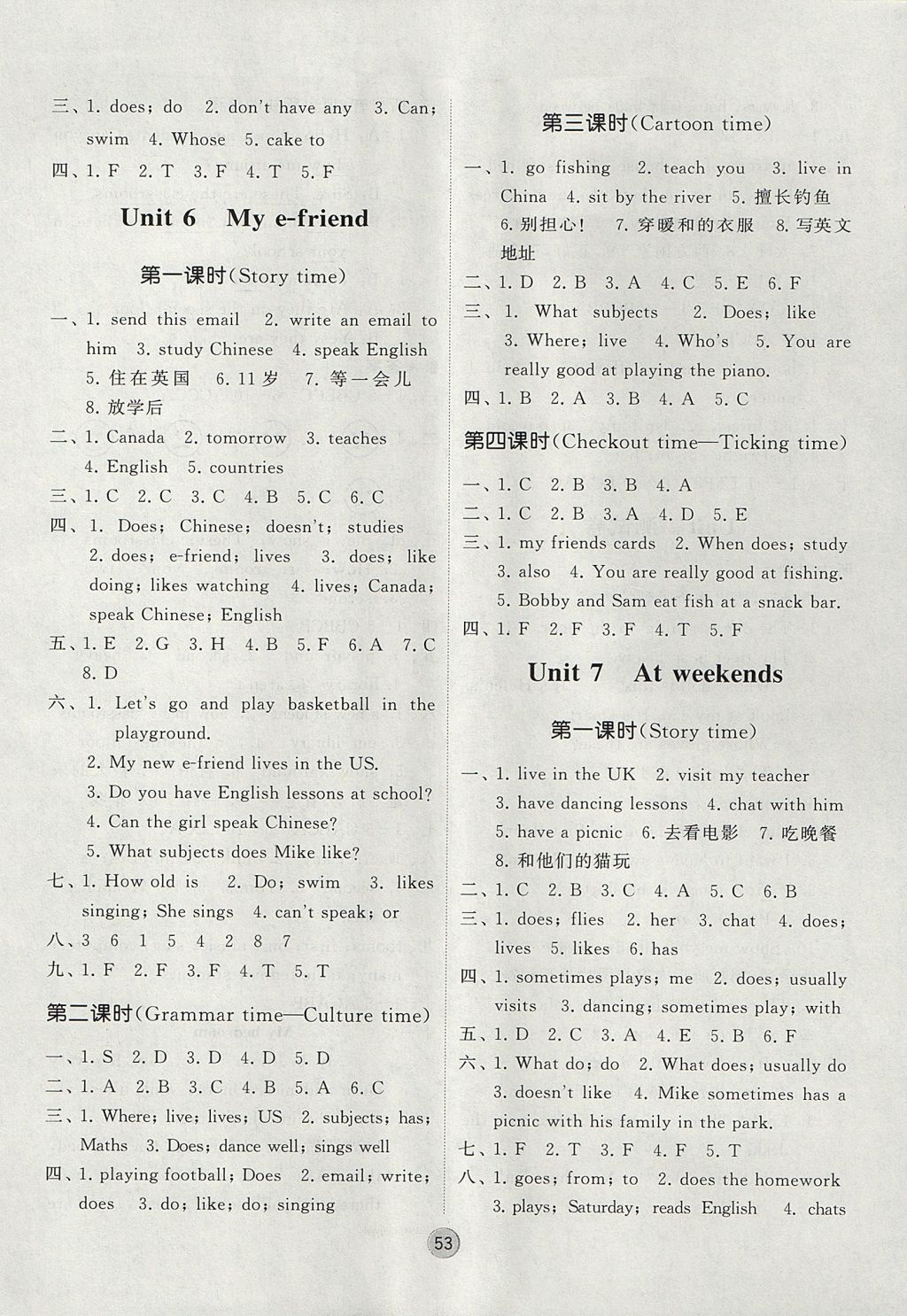 2017年經(jīng)綸學(xué)典棒棒堂五年級英語上冊江蘇版 參考答案第5頁