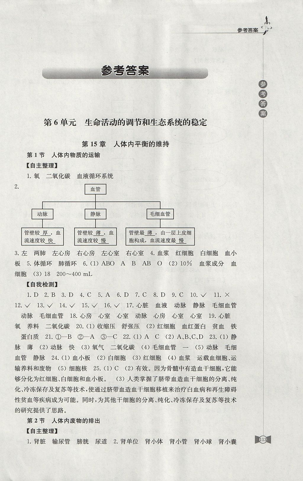 2017年學(xué)習(xí)與評價八年級生物學(xué)上冊蘇科版江蘇鳳凰教育出版社 參考答案第1頁