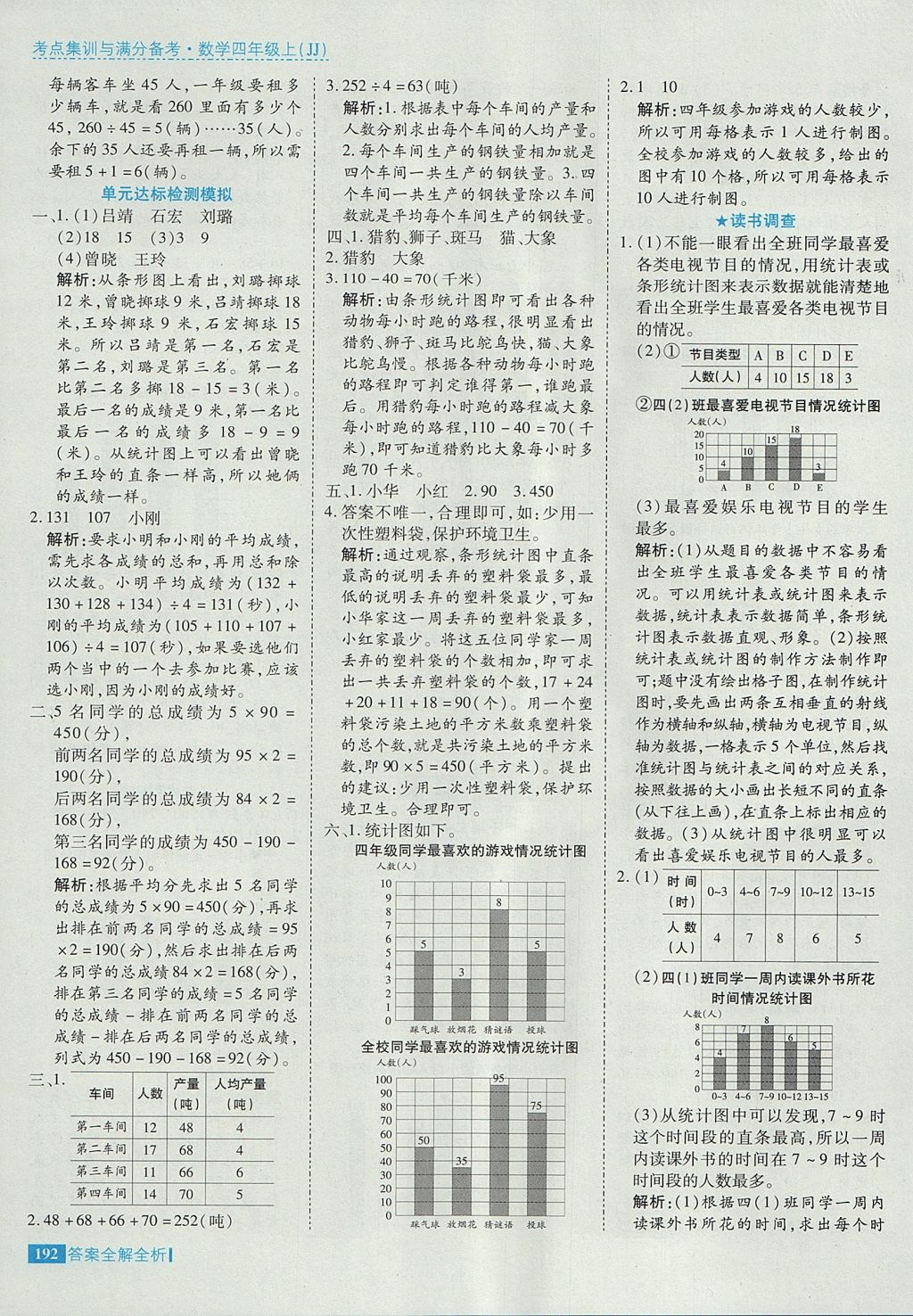 2017年考點集訓與滿分備考四年級數(shù)學上冊冀教版 參考答案第40頁