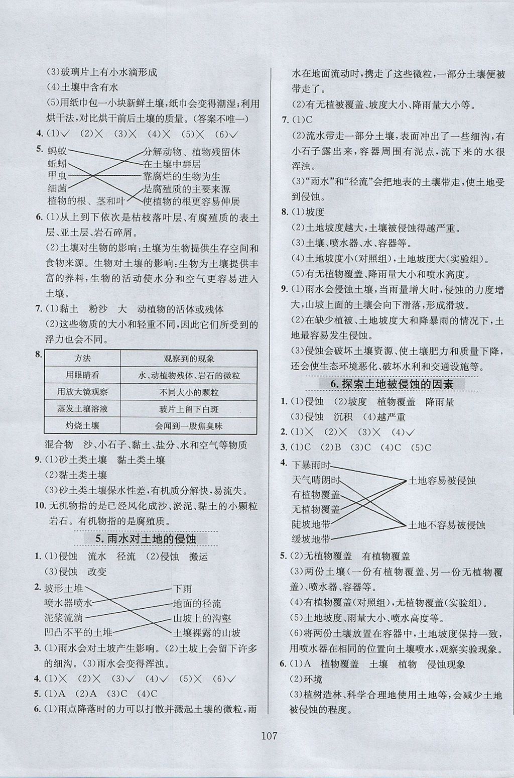 2017年小學(xué)教材全練五年級(jí)科學(xué)上冊(cè)教科版 參考答案第11頁