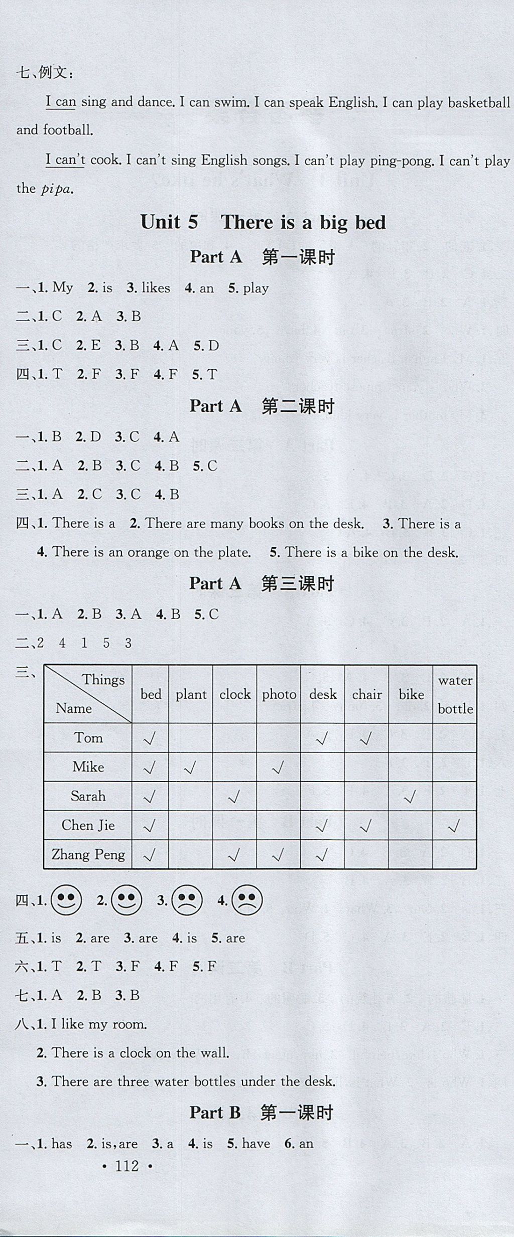 2017年名校課堂五年級(jí)英語(yǔ)上冊(cè)人教PEP版 參考答案第6頁(yè)