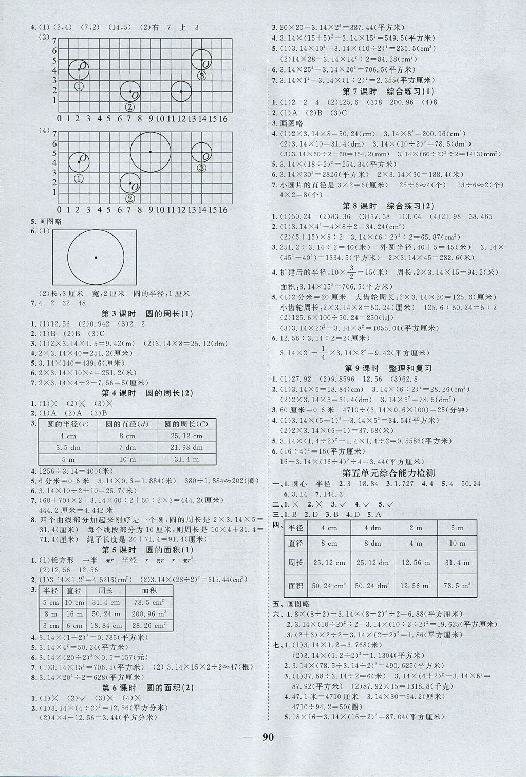 2017年陽(yáng)光同學(xué)課時(shí)優(yōu)化作業(yè)六年級(jí)數(shù)學(xué)上冊(cè)青島版 參考答案第6頁(yè)