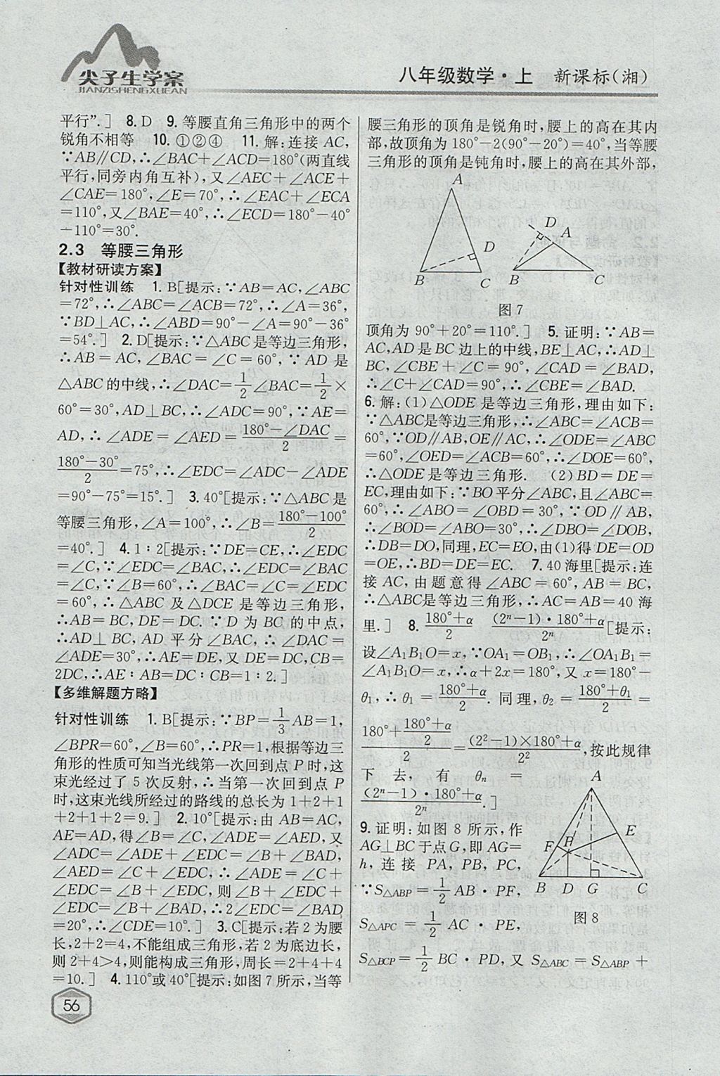 2017年尖子生学案八年级数学上册湘教版 参考答案第13页