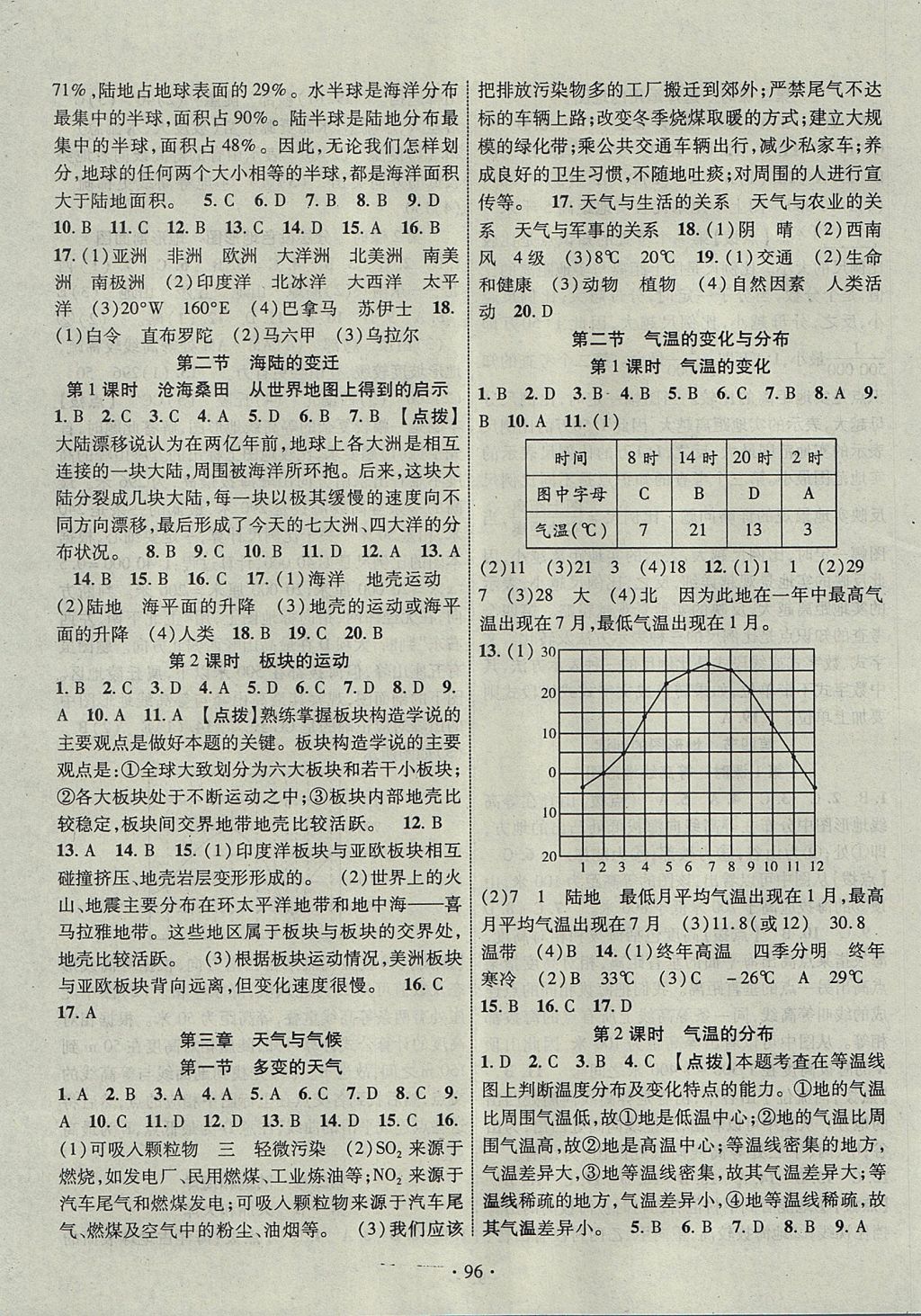 2017年暢優(yōu)新課堂七年級地理上冊人教版 參考答案第3頁