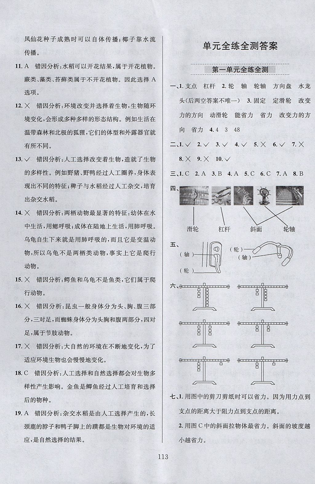 2017年小學教材全練六年級科學上冊教科版 參考答案第17頁