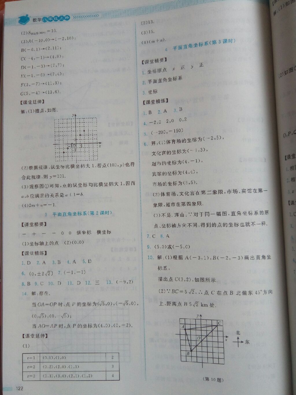 2017年课堂精练八年级数学上册北师大版山西专版第2版 参考答案第24页