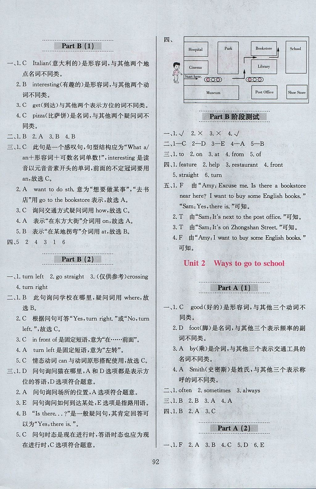 2017年小學教材全練六年級英語上冊人教PEP版三起 參考答案第4頁