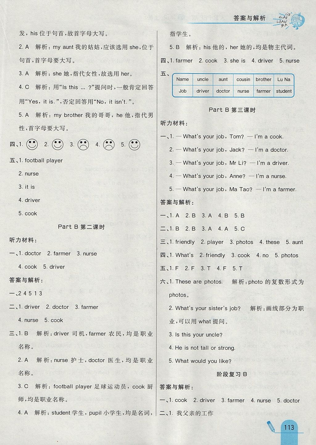 2017年七彩練霸四年級(jí)英語(yǔ)上冊(cè)人教PEP版 參考答案第21頁(yè)