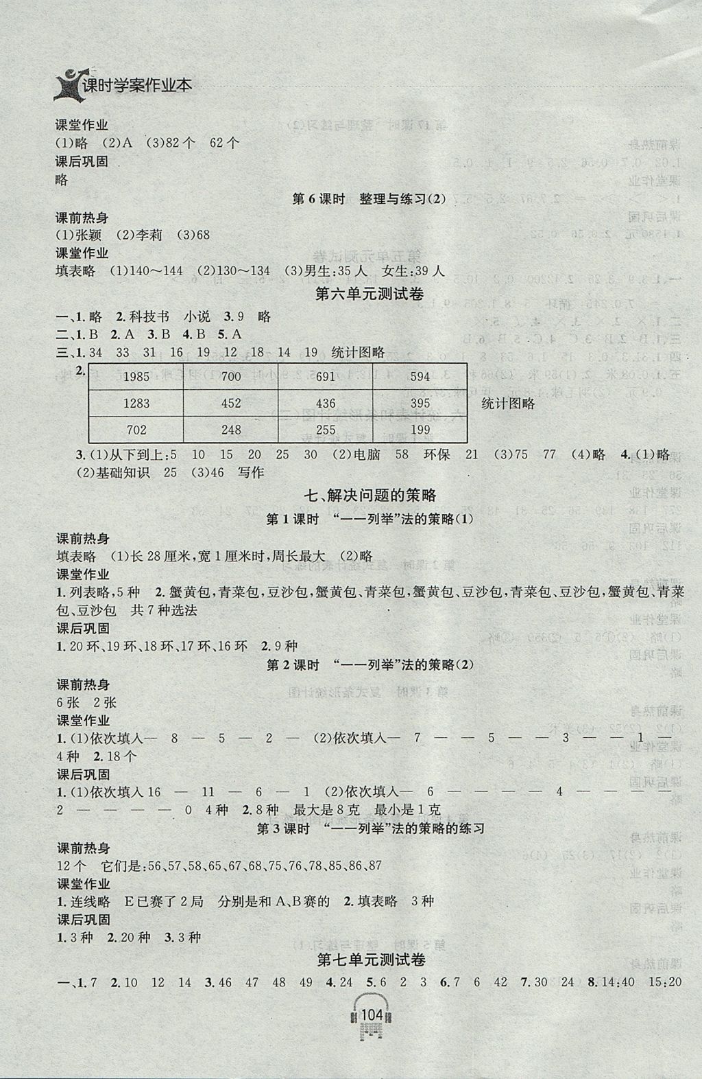 2017年金钥匙课时学案作业本五年级数学上册江苏版 参考答案第10页