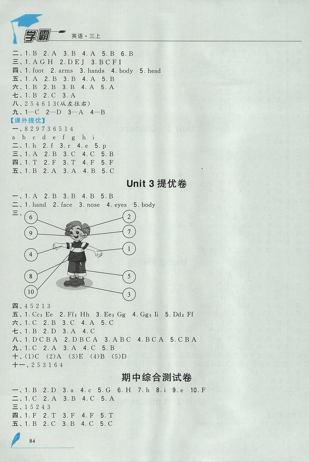 2017年經(jīng)綸學典學霸三年級英語上冊人教版 參考答案第6頁