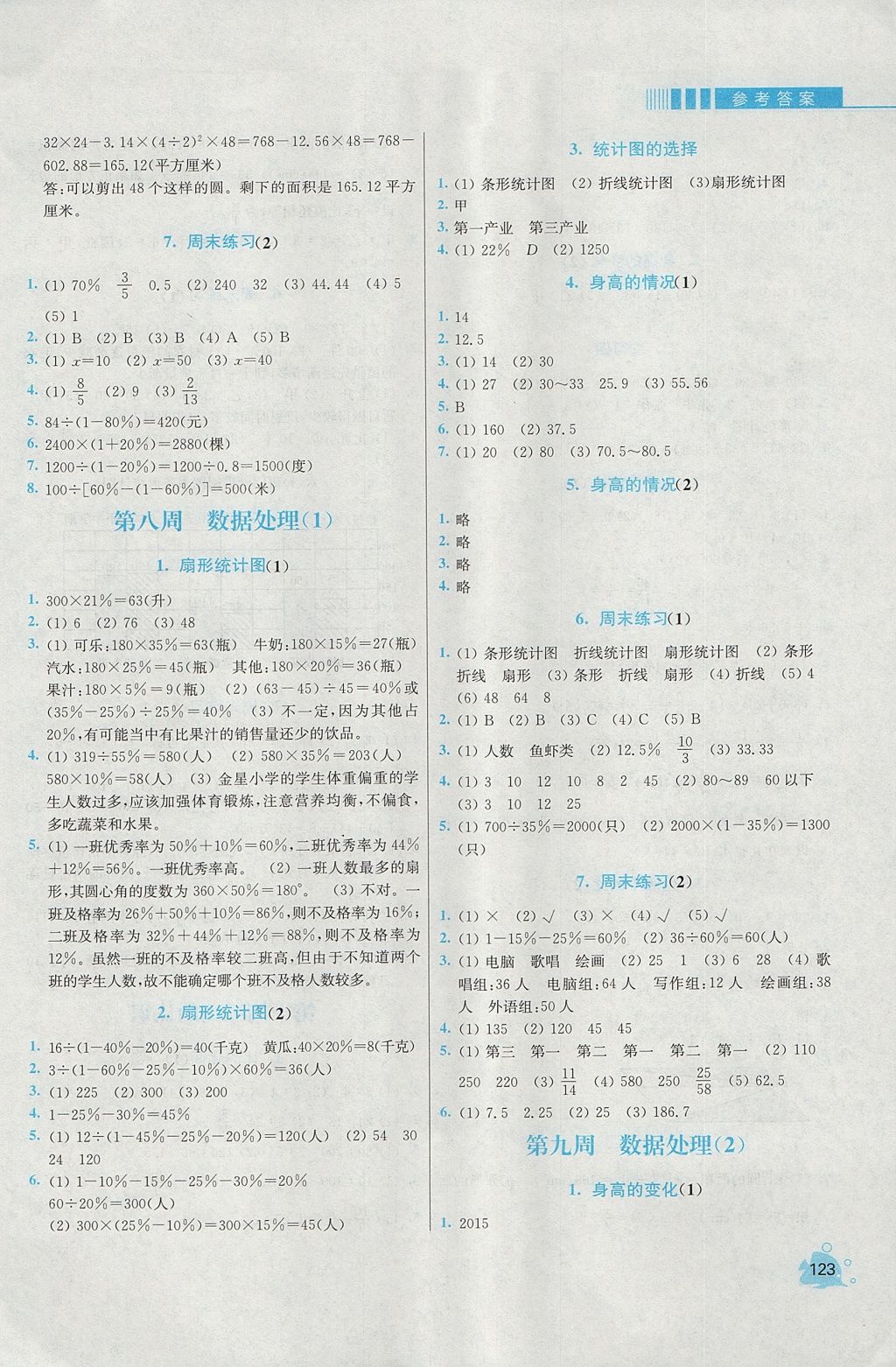 2017年小學同步奧數(shù)天天練六年級上冊北師大版 參考答案第11頁