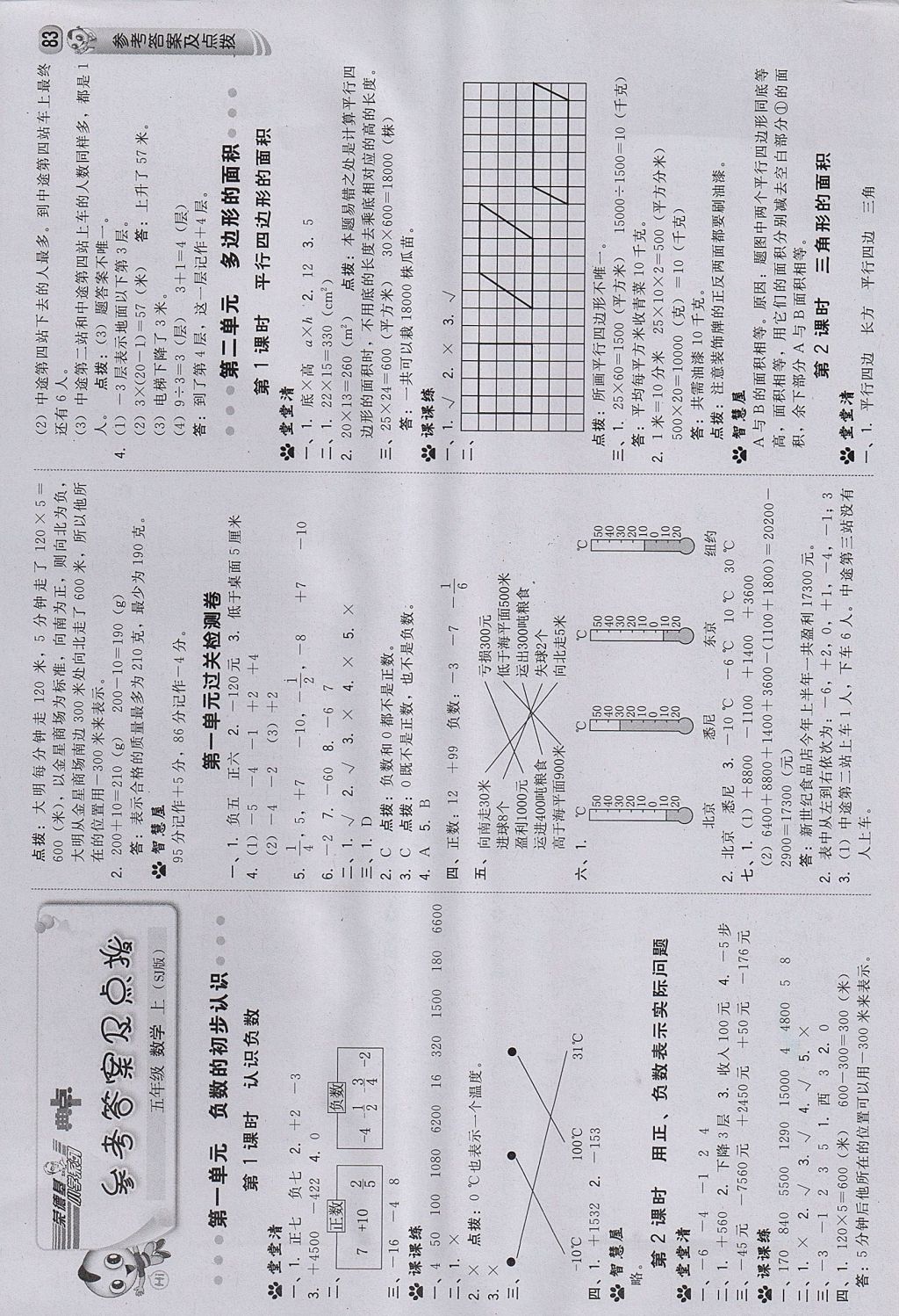 2017年综合应用创新题典中点五年级数学上册苏教版 参考答案第1页