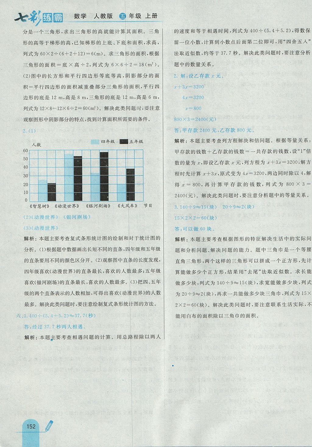 2017年七彩練霸五年級數(shù)學上冊人教版 參考答案第64頁