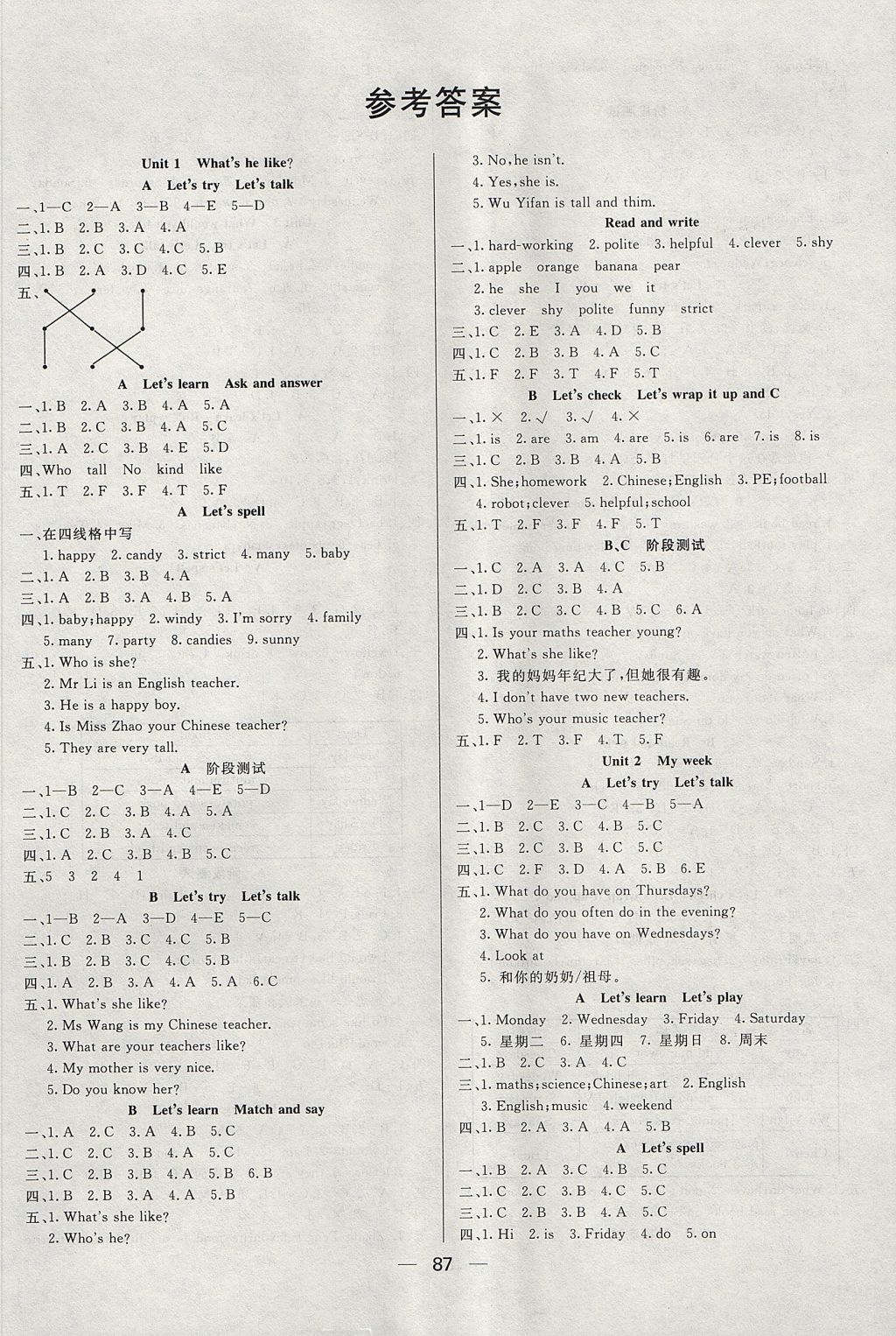 2017年好成績(jī)1加1學(xué)習(xí)導(dǎo)航五年級(jí)英語(yǔ)上冊(cè)人教版 參考答案第1頁(yè)