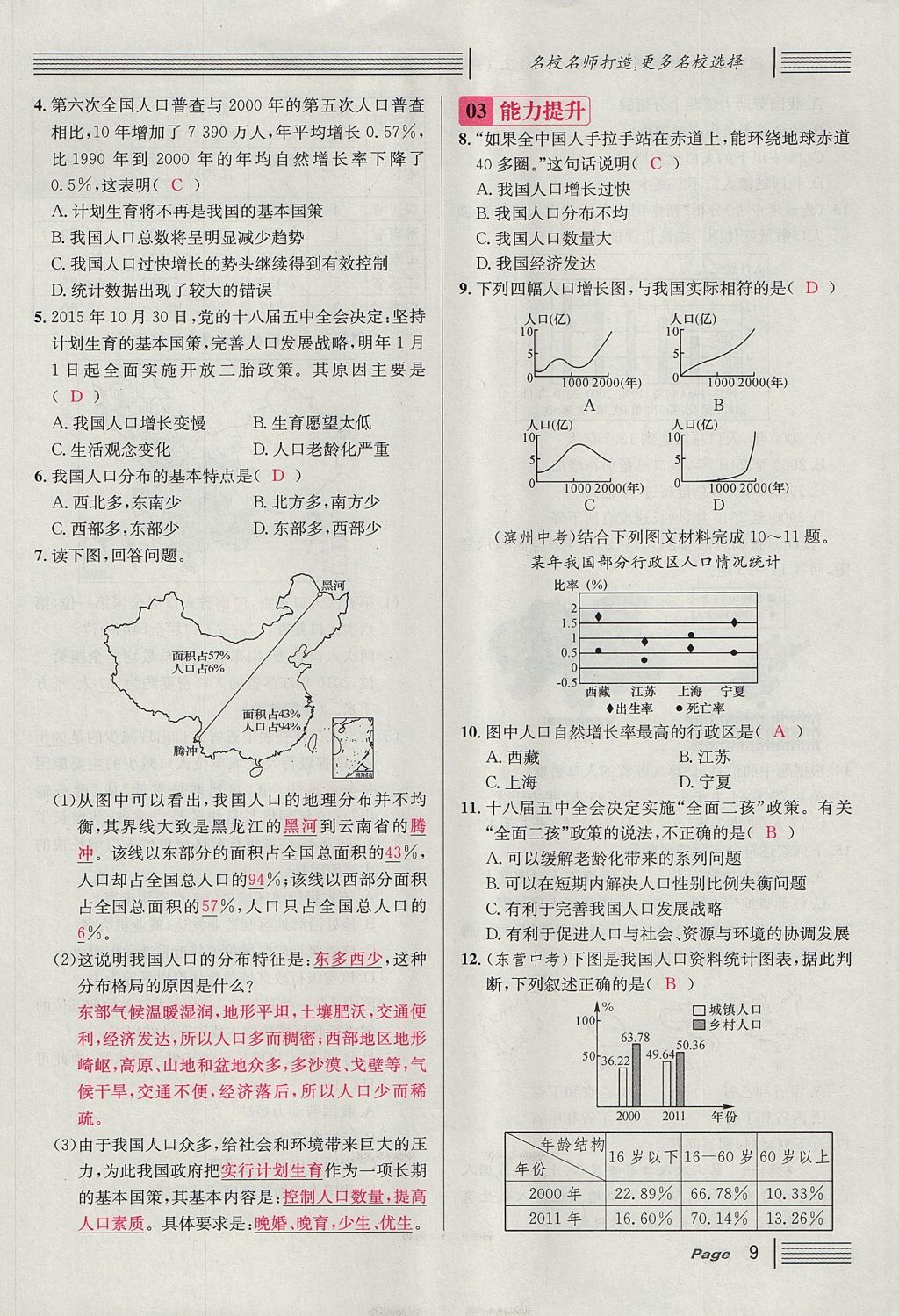 2017年名校课堂滚动学习法八年级地理上册人教版 第一章 从世界看中国第33页