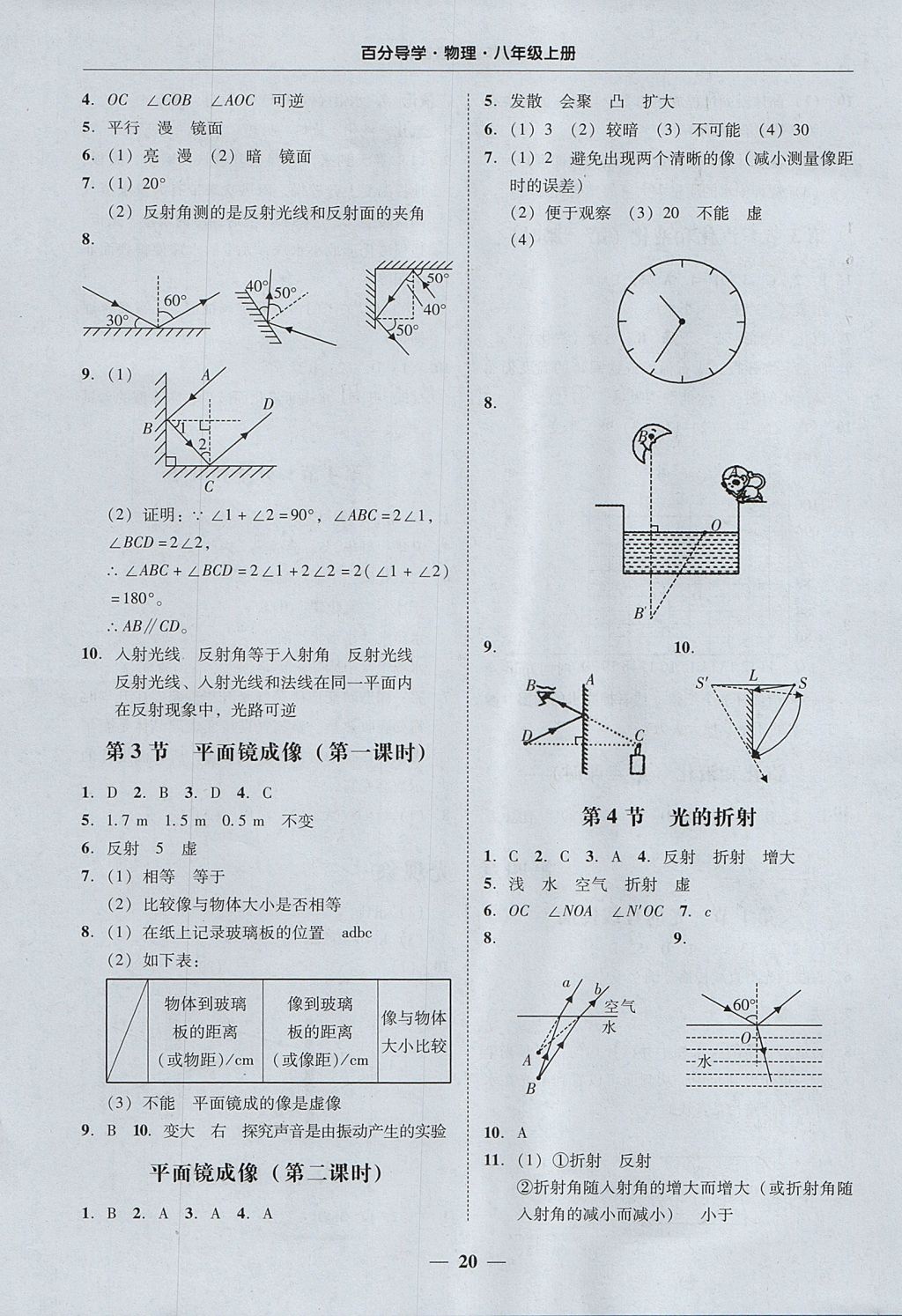 2017年易百分百分导学八年级物理上册 参考答案第20页