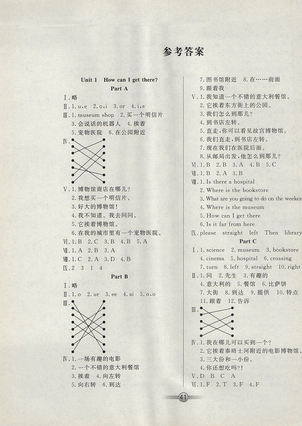 2017年小學(xué)生核心課堂六年級(jí)英語上冊(cè)人教PEP版 參考答案第1頁