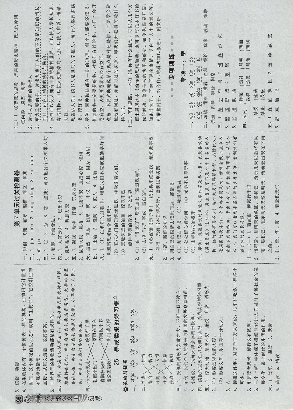 2017年綜合應(yīng)用創(chuàng)新題典中點(diǎn)六年級語文上冊蘇教版 參考答案第14頁