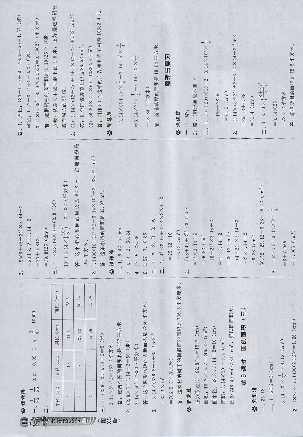 2017年综合应用创新题典中点六年级数学上册西师大版 参考答案第6页