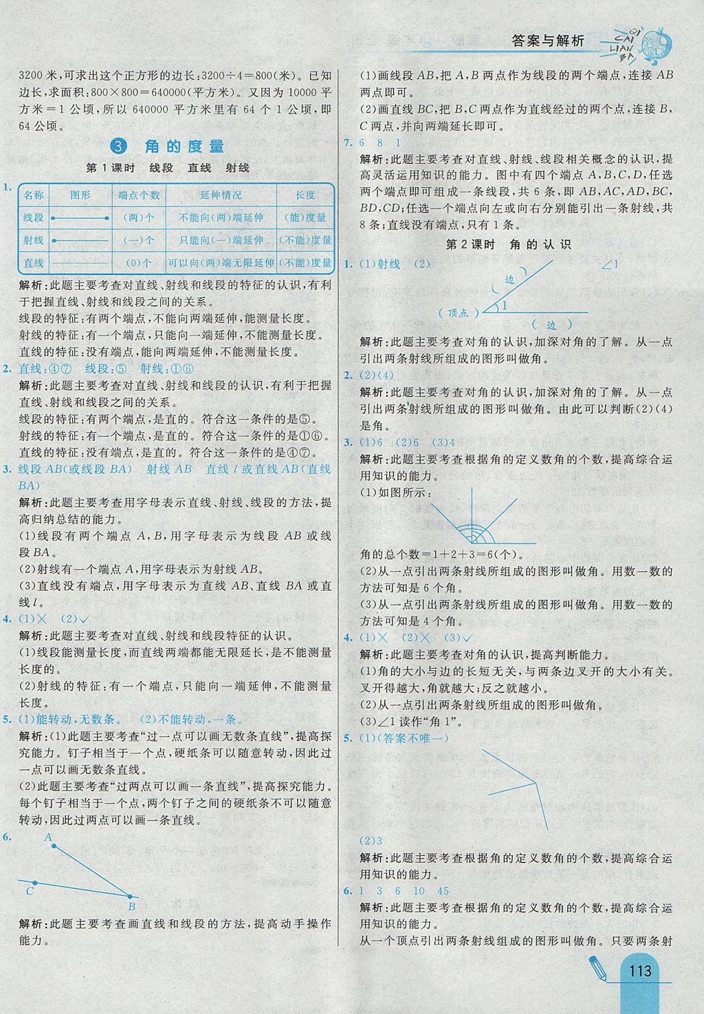 2017年七彩練霸四年級數(shù)學(xué)上冊人教版 參考答案第21頁