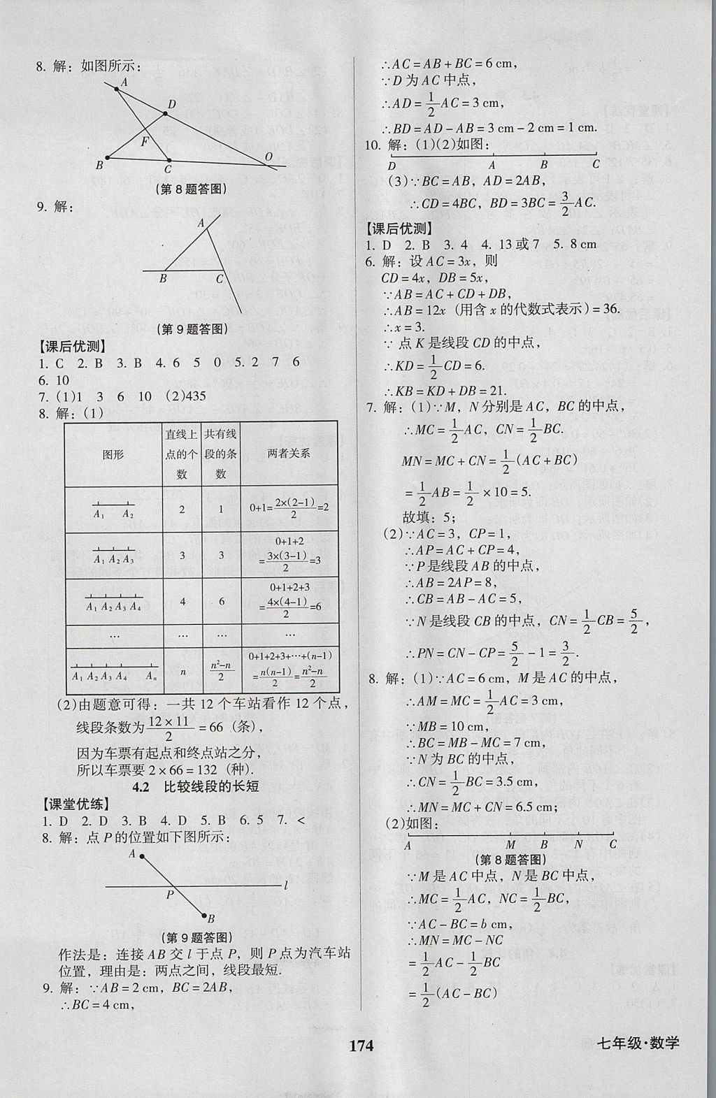 2017年全優(yōu)點練課計劃七年級數(shù)學(xué)上冊北師大版 參考答案第18頁