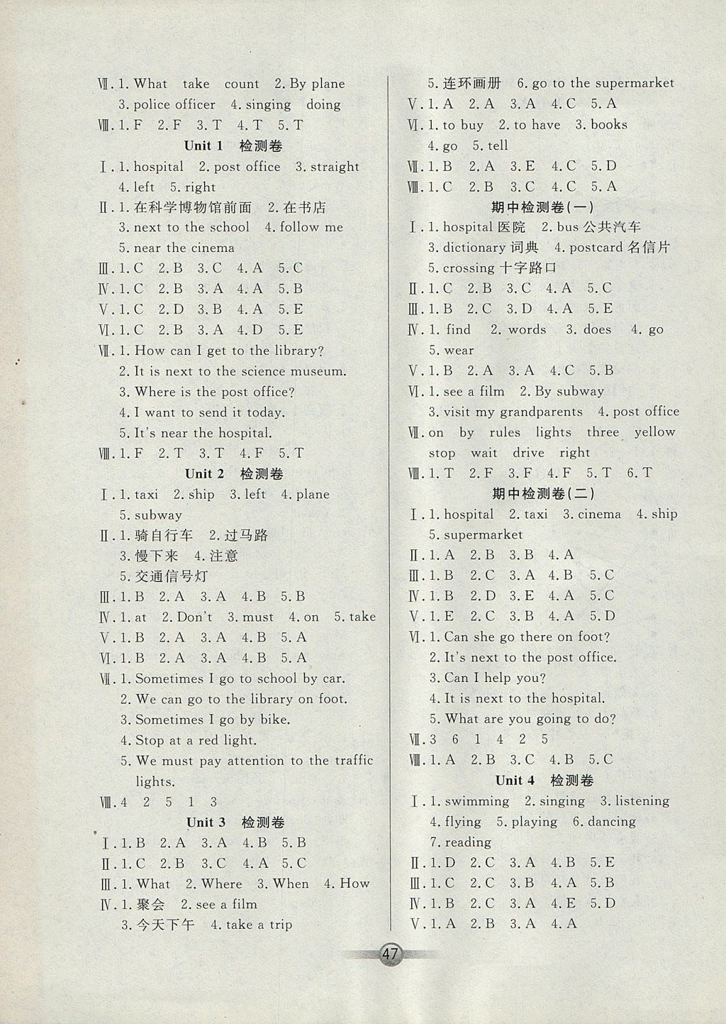 2017年小學(xué)生核心課堂六年級(jí)英語(yǔ)上冊(cè)人教PEP版 參考答案第7頁(yè)