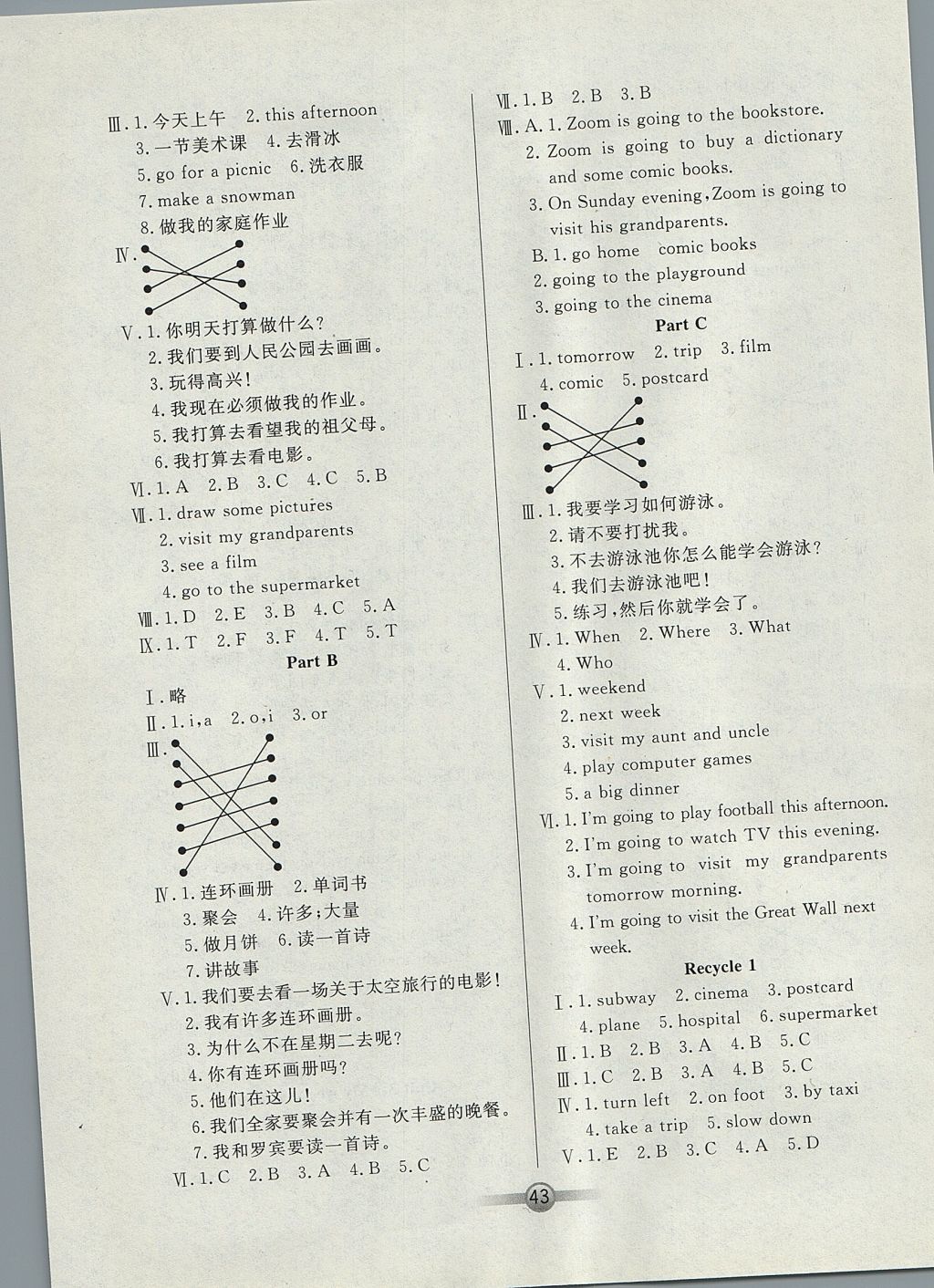 2017年小學(xué)生核心課堂六年級英語上冊人教PEP版 參考答案第3頁