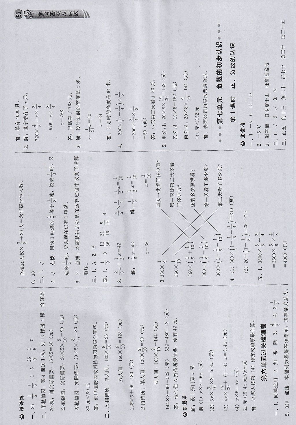 2017年綜合應(yīng)用創(chuàng)新題典中點(diǎn)六年級數(shù)學(xué)上冊西師大版 參考答案第21頁