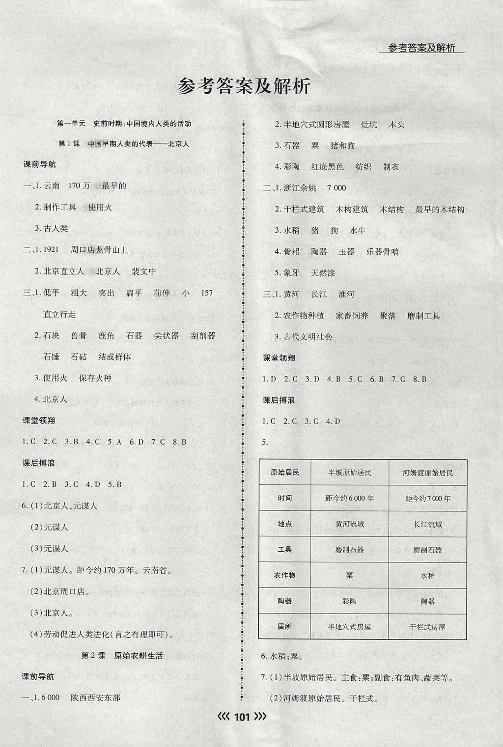 2017年學(xué)升同步練測七年級歷史上冊人教版 參考答案第1頁