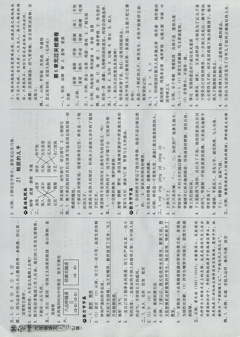 2017年綜合應用創(chuàng)新題典中點六年級語文上冊蘇教版 參考答案第12頁