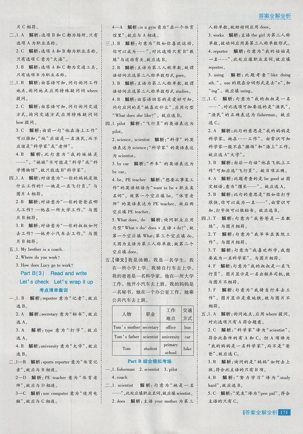 2017年考點(diǎn)集訓(xùn)與滿分備考六年級(jí)英語(yǔ)上冊(cè) 參考答案第27頁(yè)