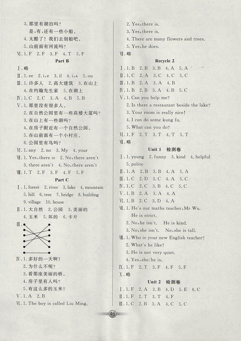 2017年小學生核心課堂五年級英語上冊人教PEP版 參考答案第6頁