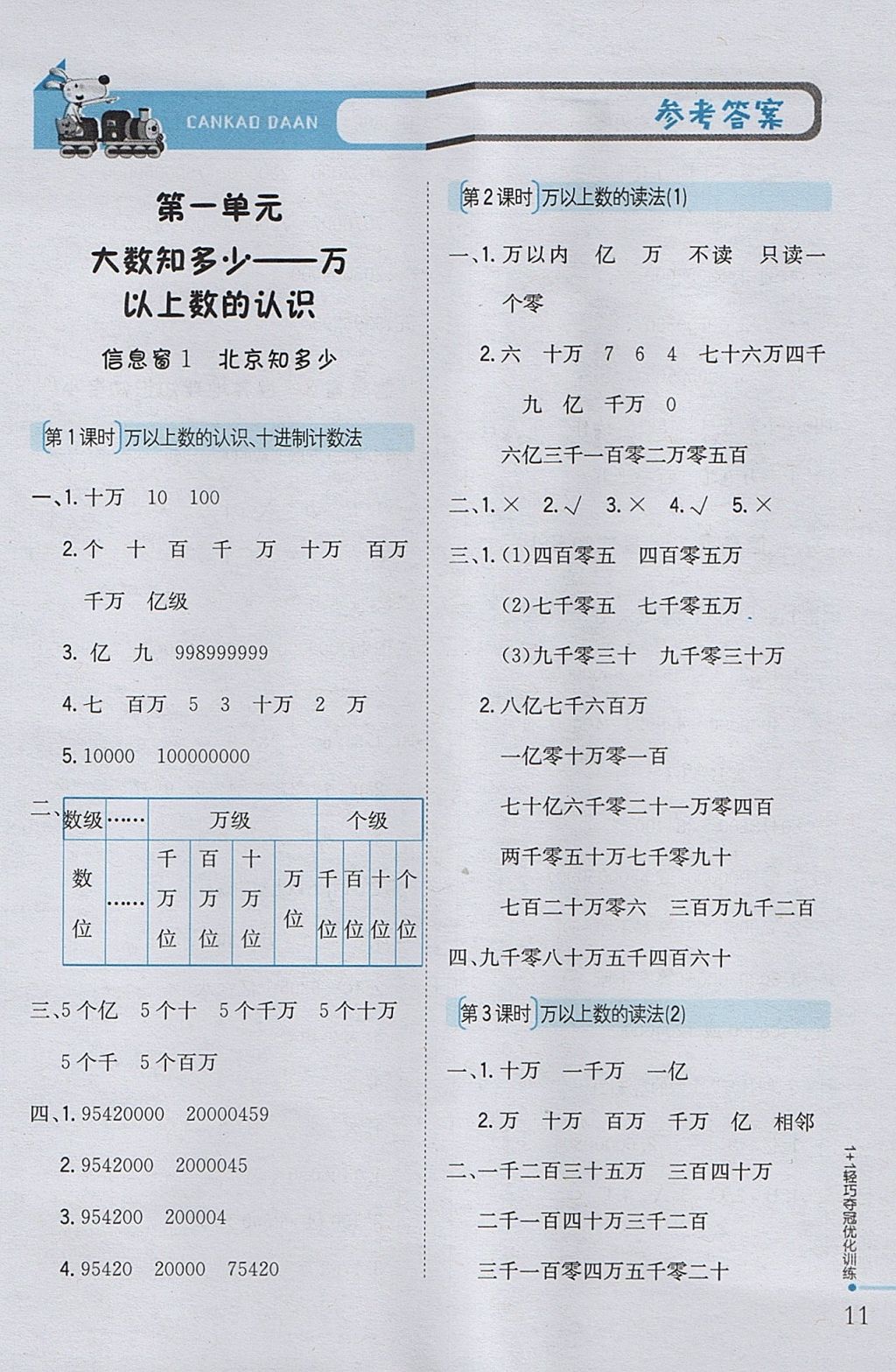 2017年1加1輕巧奪冠優(yōu)化訓(xùn)練四年級(jí)數(shù)學(xué)上冊(cè)青島版銀版 參考答案第1頁(yè)