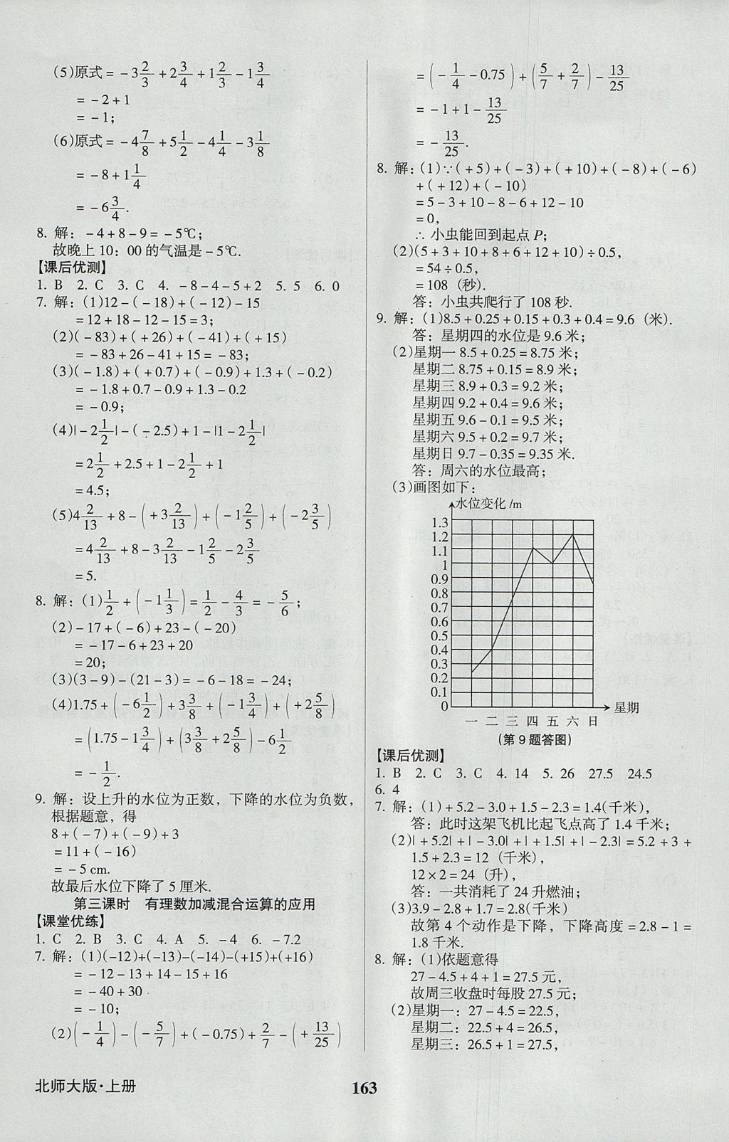 2017年全優(yōu)點練課計劃七年級數(shù)學上冊北師大版 參考答案第7頁