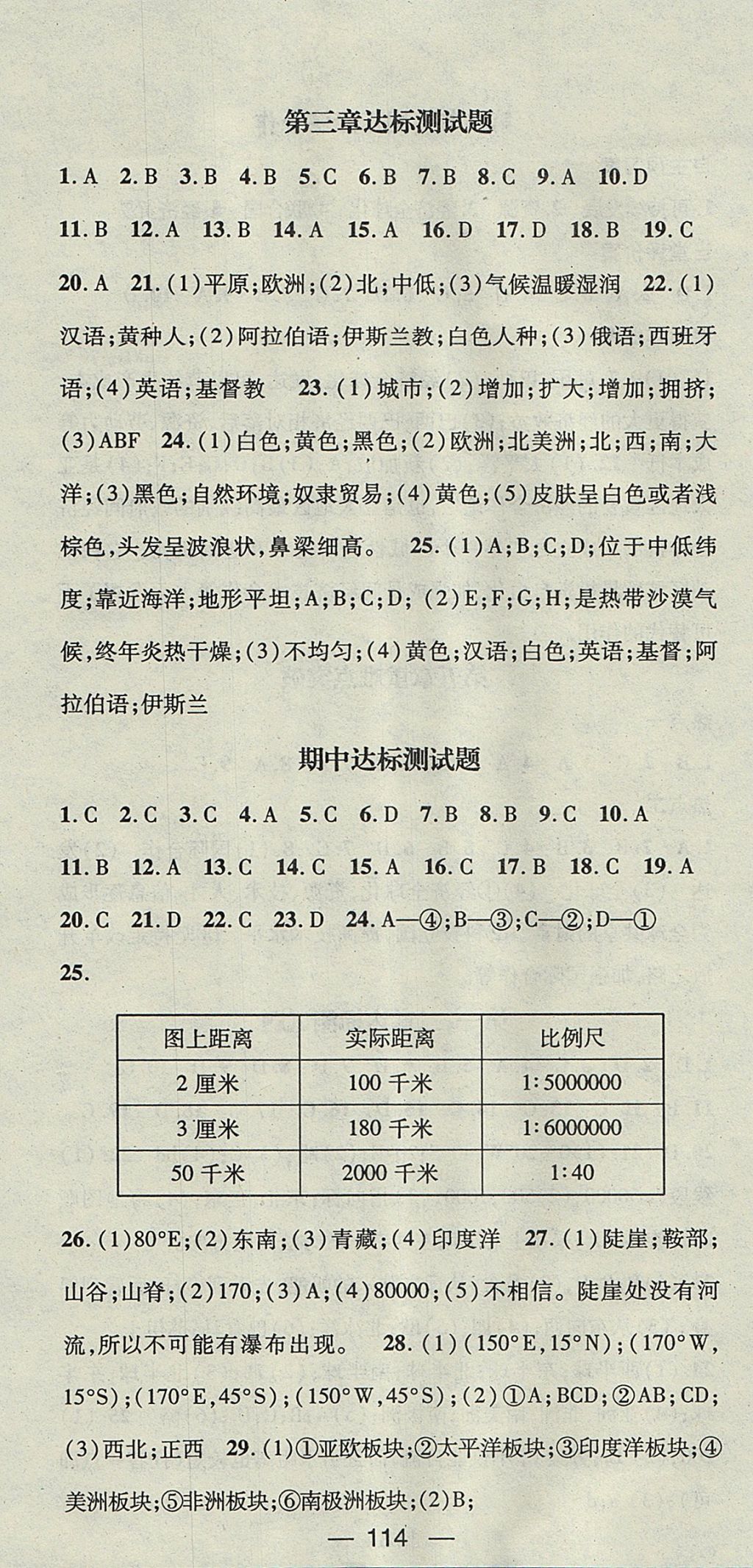 2017年名师测控七年级地理上册湘教版 参考答案第10页