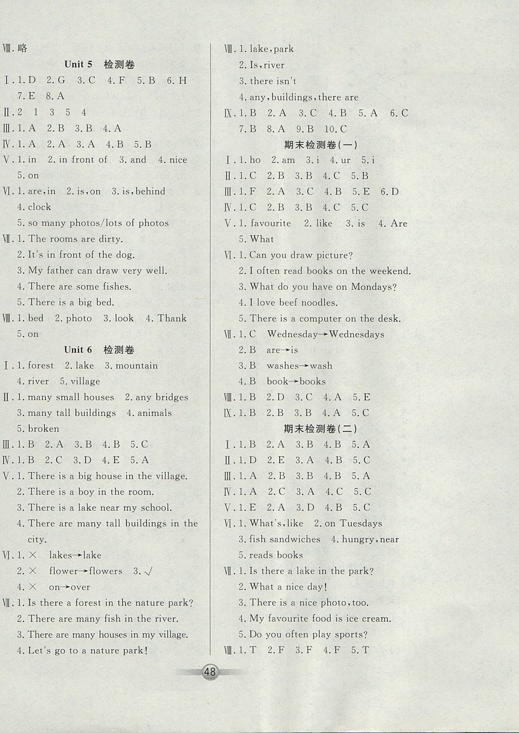 2017年小學(xué)生核心課堂五年級(jí)英語(yǔ)上冊(cè)人教PEP版 參考答案第8頁(yè)