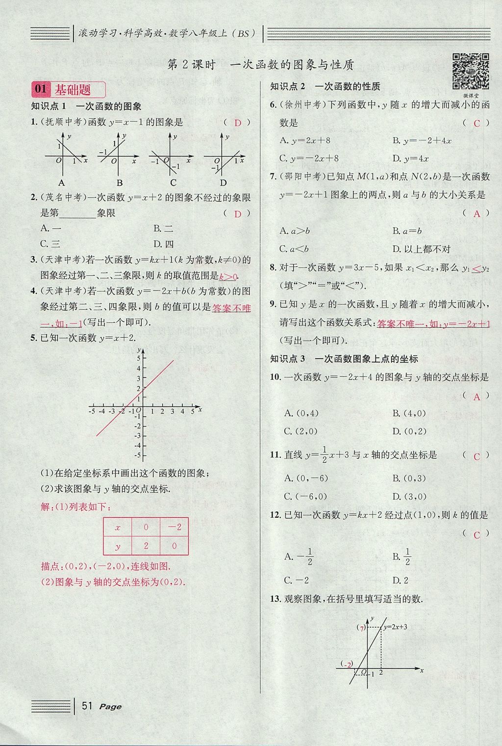 2017年名校課堂滾動(dòng)學(xué)習(xí)法八年級(jí)數(shù)學(xué)上冊(cè)北師大版 第四章 一次函數(shù)第135頁(yè)