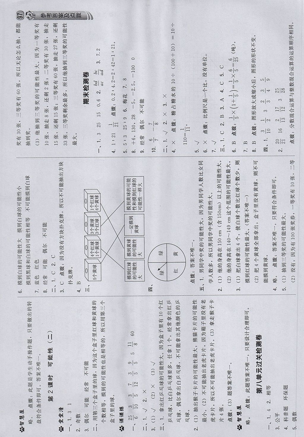 2017年综合应用创新题典中点六年级数学上册西师大版 参考答案第23页