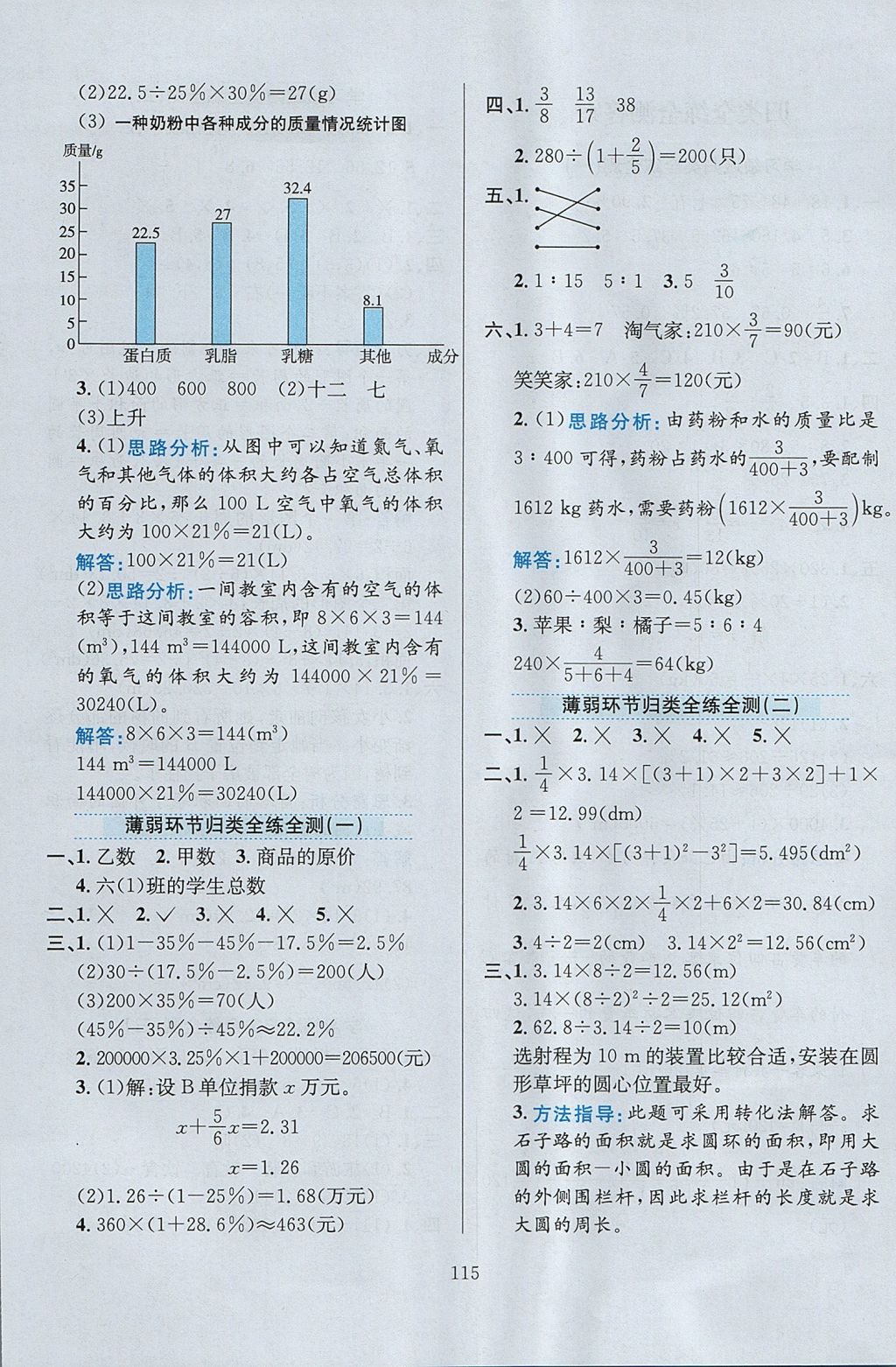 2017年小學(xué)教材全練六年級(jí)數(shù)學(xué)上冊(cè)北師大版 參考答案第19頁(yè)