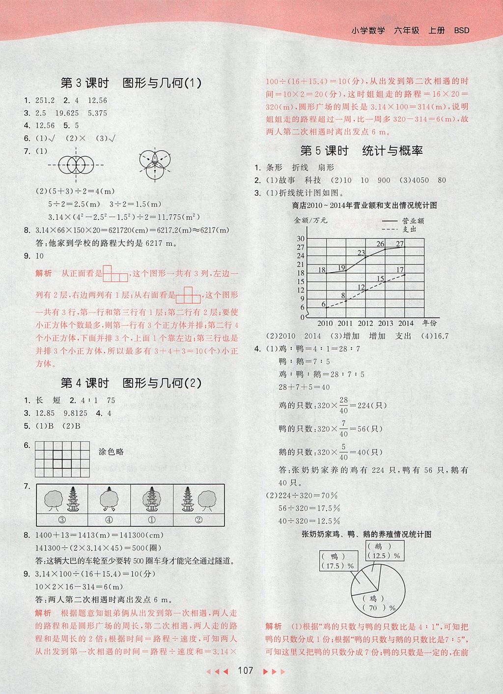 2017年53天天練小學(xué)數(shù)學(xué)六年級上冊北師大版 參考答案第23頁