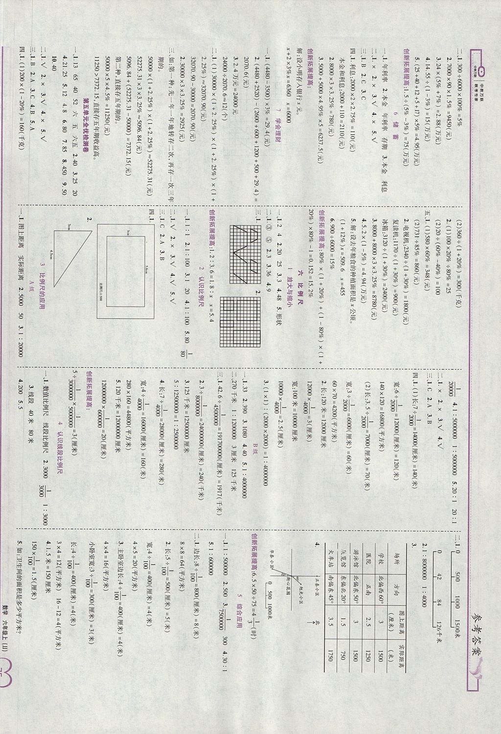 2017年全優(yōu)備考六年級數(shù)學上冊冀教版 參考答案第5頁