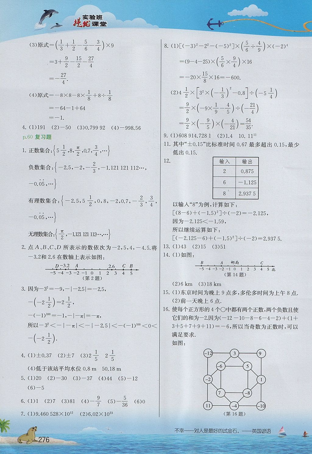 2017年實(shí)驗(yàn)班提優(yōu)課堂七年級(jí)數(shù)學(xué)上冊(cè)蘇科版 參考答案第4頁(yè)